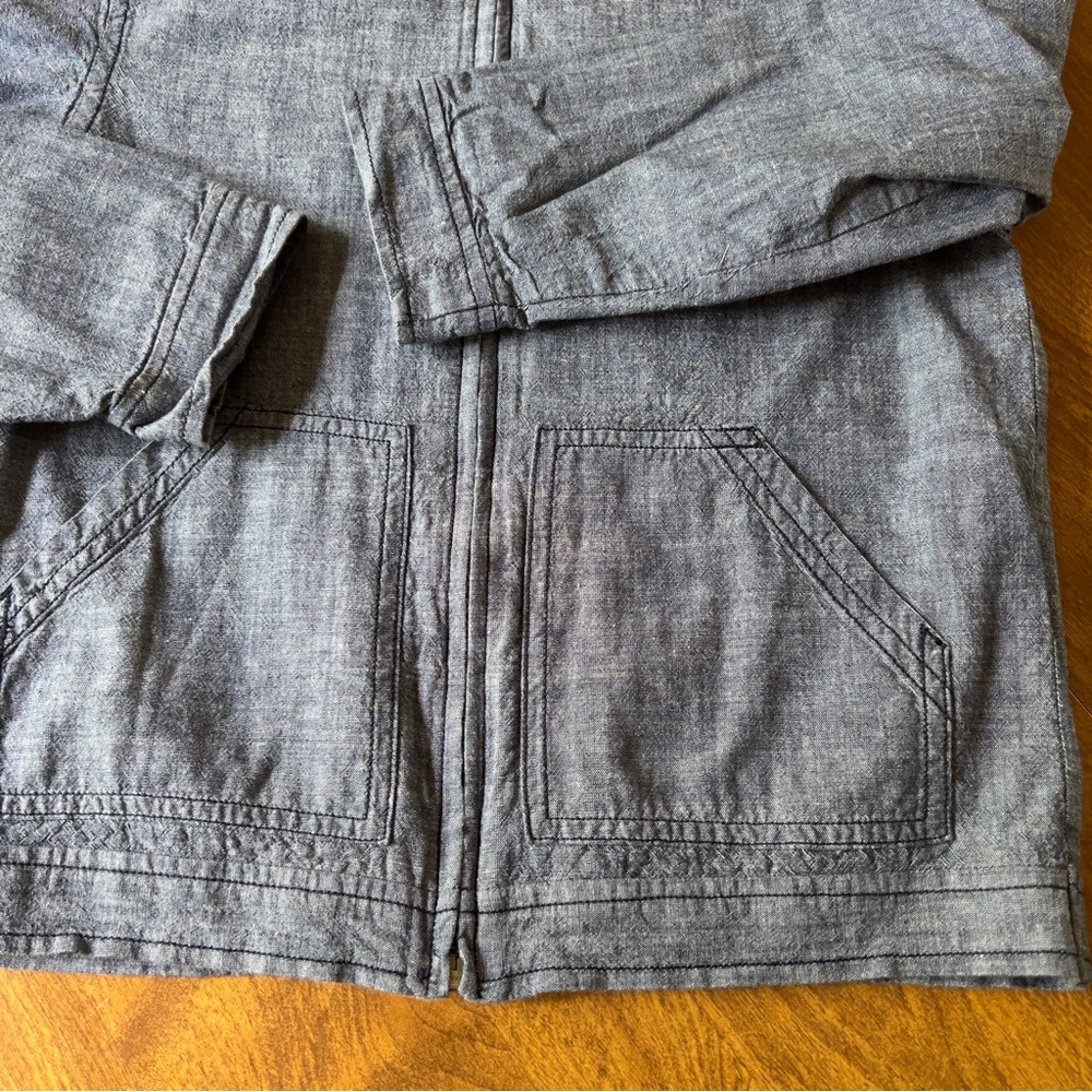 Janie & Jack Children Chambray Zip Up Cotton Hooded Boys Toddler Jacket Size 6 - Picture 3 of 11